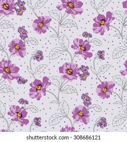 Seamless spring blossom flower pattern vector pattern