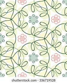 Seamless spring color hand-drawn pattern, ornamental vector EPS10
