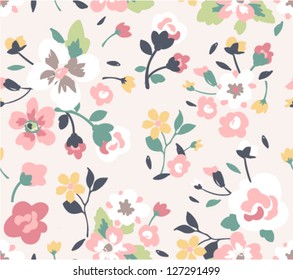 seamless spring cute rose flower pattern background