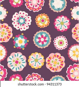 seamless spring cute vintage rose pattern background