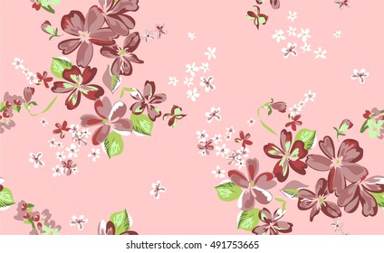 Seamless spring floral background