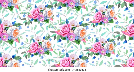 Seamless spring floral pattern
