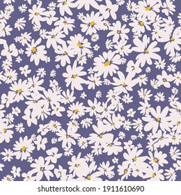 Seamless spring floral pattern with daisies