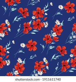 Patrón floral de primavera sin soldadura con mareas