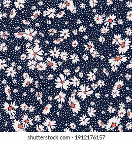 Seamless spring floral pattern with daisies