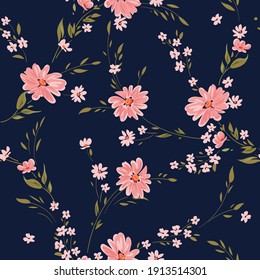 Seamless spring floral pattern with daisies