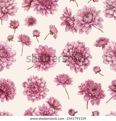 Seamless spring floral pattern, delicate flower fabric print, botanical textile background and wallpaper