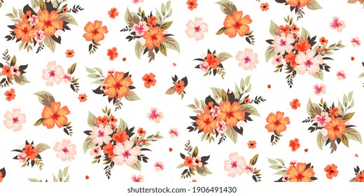Seamless spring floral pattern for fabrics