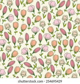 Seamless spring floral pattern. Flowers texture.