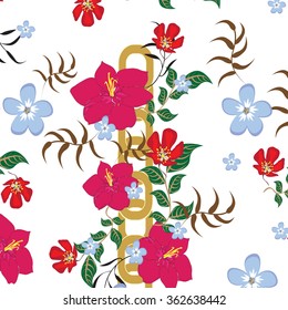 Seamless  spring flower illustration 