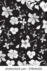Seamless  spring flower illustration 