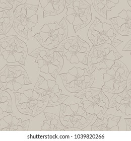 Seamless spring flower pattern. Floral vector background