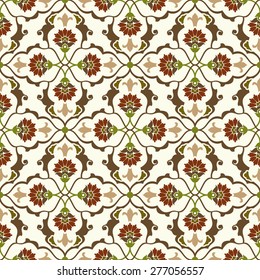 Seamless spring flower vector wallpaper pattern.