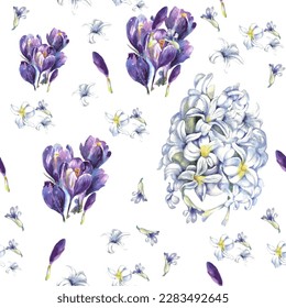 Nahtlose Frühlingsblumen Muster. Design für Textilien, Wallpaper, Design-Element, Grußkarte.
