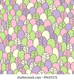 Seamless spring forest pattern. Vector illustration