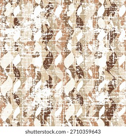 Patrón de Vector ornamental geométrico de primavera sin costuras. Abstractas losa de textura beige con fondo marrón.