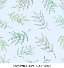 Seamless spring pattern from ashberry leaves