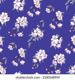 Seamless spring pattern with cherry blossom