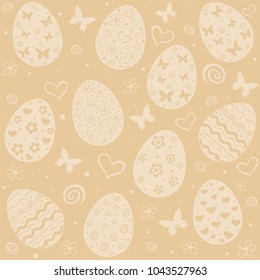 Seamless spring pattern with easter eggs. Vector illustration