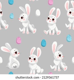 Seamless spring pattern with Ester characters