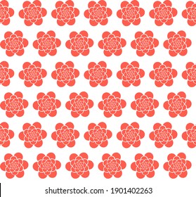 Patrón primaveral sin foco floral con flores peonías aisladas en fondo blanco. Ilustración vectorial para baldosas, papel envolvente, tela, web, fondo, fondo, fondo, textil, alfombra.
