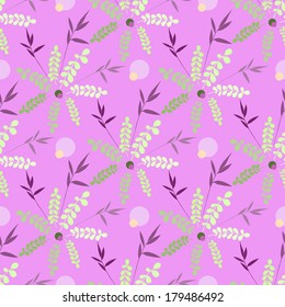 Seamless spring pattern. Grass and circles. Vector 