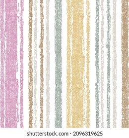 Seamless spring pattern with grunge colorful stripes.Vertical stripes of thick and thin paint or ink lines seamless vector pattern on white. Brush stroke stripes vertical 