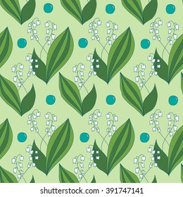 Seamless spring pattern with lilies of the valley