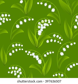 Seamless spring pattern with lilies of the valley