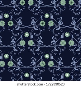 Motif harmonieux de printemps avec des plantes et des fleurs, oeuvre de votre conception. Des fleurs, des éléments et des motifs. Décor pour le textile et la création d'impression.Image vectorielle.