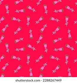 Seamless spring pattern with stylize flowers. Elegant botanical background. Abstract floral wallpaper. Decorative backdrop for wallpaper, wrapping paper, textile print, fabric. Vector illustration