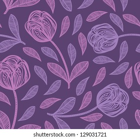 Seamless spring or summer floral pattern.