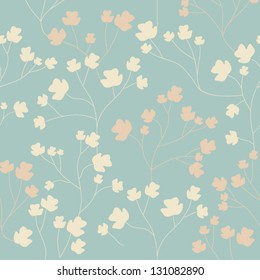 Seamless spring or summer flowers pattern. Vector illustration. Floral background. Seamless pattern can be used for wallpaper, pattern fills, web page background, surface textures.