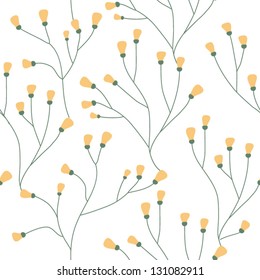 Seamless spring or summer flowers pattern. Vector illustration. Floral background. Pattern can be used for wallpaper, pattern fills, web page background, surface textures.
