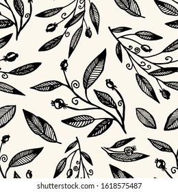 Seamless spring vector pattern. Doodle background, summer texture. Can be used for wallpaper, wrapping, web page, social media and print card