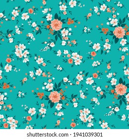 Teal Floral Seamless High Res Stock Images Shutterstock