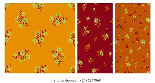 Seamless spring vector pattern with floral motif for dress fabric