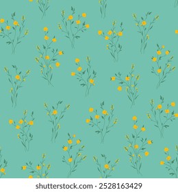 Seamless spring vector pattern with floral motif for dress fabric	
