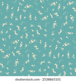 Seamless spring vector pattern with floral motif for dress fabric