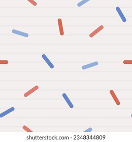 Seamless sprinkle minimalist cute design, Kids decoration, Memphis style seamless pattern. Abstract vector illustration with geometric elements, shapes.