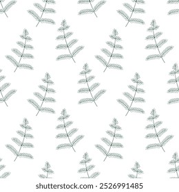 Seamless spruce pattern. Vector illustration of the background of a pine branch or a Christmas tree.