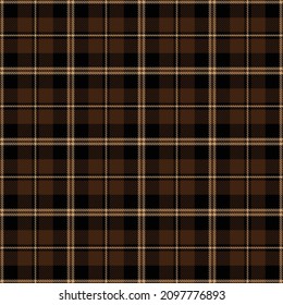 Seamless sqare tartan pattern. Design of brown garment printing.Vintage Scottish checkered style.