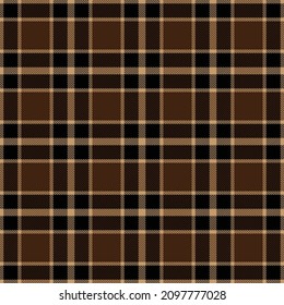 Seamless sqare tartan pattern. Design of brown garment printing.Vintage Scottish checkered style.