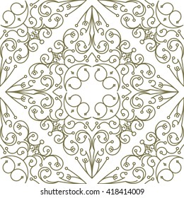 Seamless Square Abstract Tribal Black-White Pattern In Mono Line Style. Hand Drawn Ethnic Texture. Can be used as anti stress therapy for coloring or coloring-book.