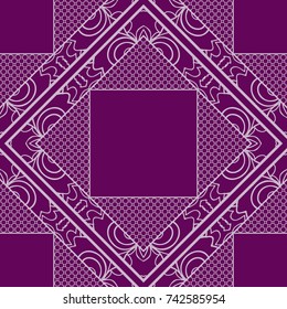 Seamless square background with decorative ornament. Vector illustration. For the interior design, printing, web and textile