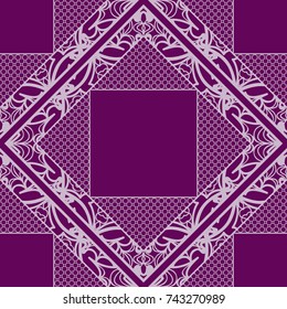 Seamless square background with decorative ornament. Vector illustration. For the interior design, printing, web and textile