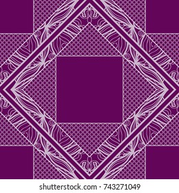 Seamless square background with decorative ornament. Vector illustration. For the interior design, printing, web and textile