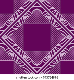 Seamless square background with decorative ornament. Vector illustration. For the interior design, printing, web and textile