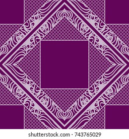 Seamless square background with decorative ornament. Vector illustration. For the interior design, printing, web and textile