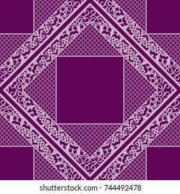 Seamless square background with decorative ornament. Vector illustration. For the interior design, printing, web and textile